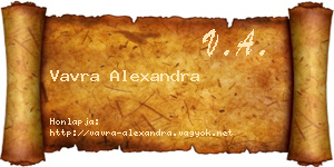 Vavra Alexandra névjegykártya