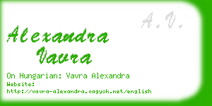 alexandra vavra business card